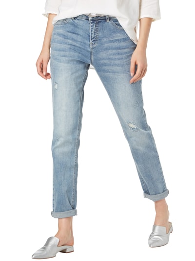 Jake*s Casual Girlfriend Jeans im Destroyed Look Hellblau Melange 3