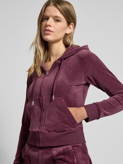 Juicy Couture Sweatjacke mit Kapuze Modell 'ROBERTSON' Dunkelrot 3