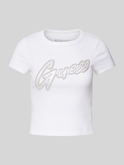 Guess T-Shirt mit Label-Print Weiss 2