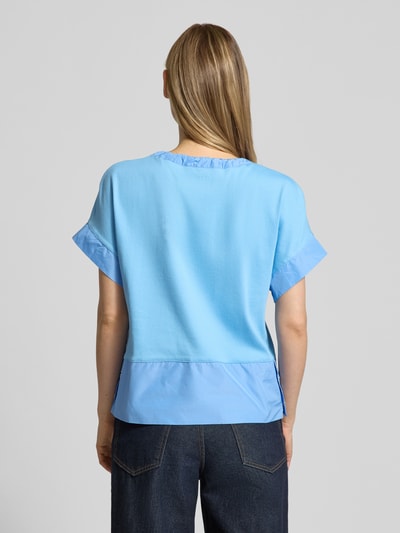 Marc Cain T-Shirt mit Tunikakragen und Kordelzug Sky 5
