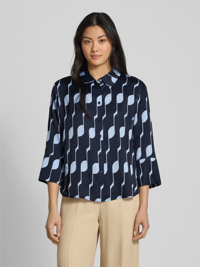 Someday Bluzka koszulowa o kroju regular fit z rękawem o dł. 3/4 model ‘Zellie’ Granatowy 4