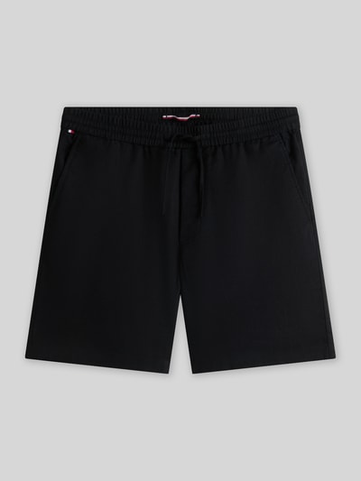 Produktfoto, Regular Fit Chinoshorts Modell 'DOVER' von Tommy Hilfiger, Optik: Unifarben, Label-Stitching-Applikation, Material: Leinen-Mix.