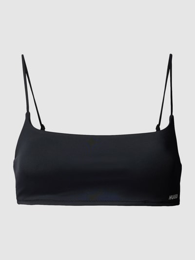 HUGO Bralette met labelprint, model 'Bralette Pure' Zwart - 2