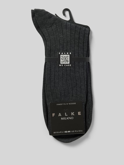 Falke Socken mit Label-Print Modell 'MILANO' Anthrazit 3