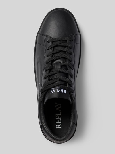 Produktfoto, Sneaker mit Logo-Details Modell 'RAPID' von Replay in Schwarz mit abgerundeter Form, strukturierter Sohle und Schnürverschluss, Herren Sneaker von Replay, Absatzhöhe 4 cm, Schafthöhe 7 cm, Schaftweite 8 cm