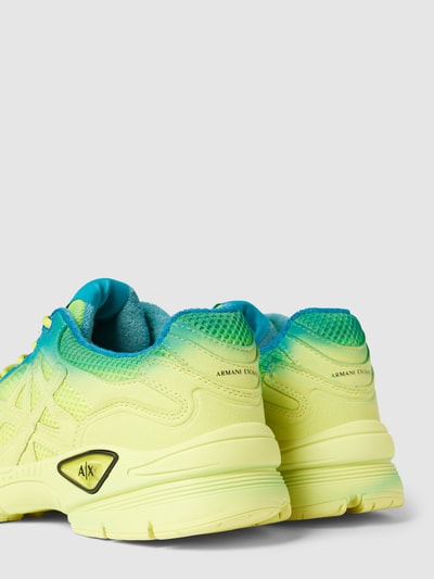 ARMANI EXCHANGE Sneakers in two-tone-stijl, model 'ENGLISH' Neongeel gemêleerd - 2