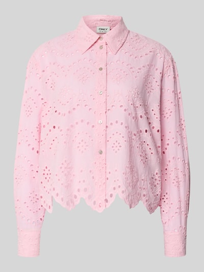 ONLY Regular Fit Hemdbluse aus reiner Baumwolle Modell 'VALAIS' Rosa 2