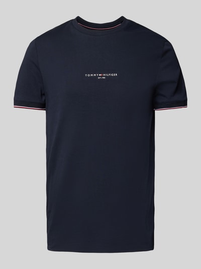 Tommy Hilfiger T-Shirt mit Label-Print Marine 1