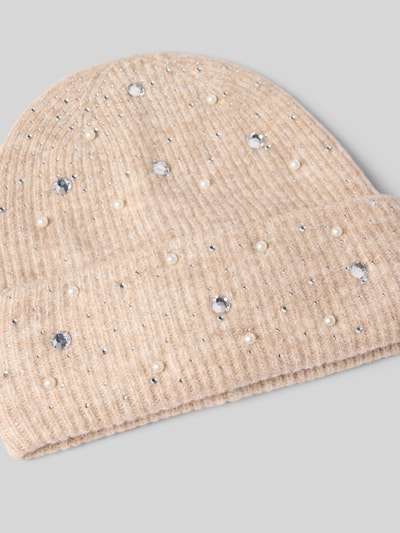 ICHI Gebreide muts met siersteentjes, model 'IAMACY HO' Beige - 2