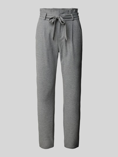 Vero Moda Spodnie materiałowe o kroju tapered fit z wiązanym paskiem model ‘EVA’ Średnioszary melanż 2