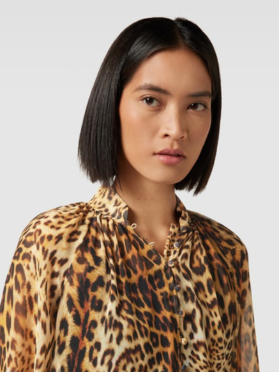 Marciano Guess Bluse mit Animal-Print und Stehkragen Hellbraun 3