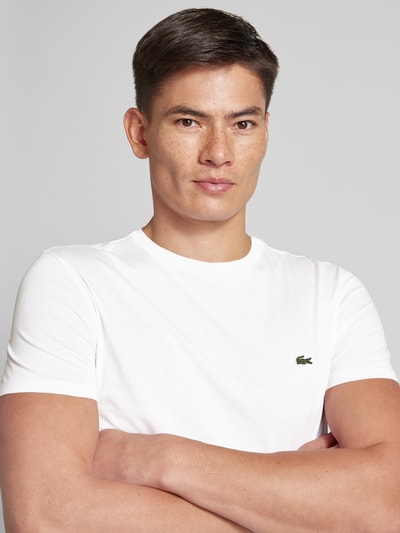 Lacoste T-Shirt mit Rundhalsausschnitt Modell 'Supima' Weiss 3