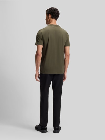 BOSS Green męski t-shirt o kroju regular fit z mieszanki bawełny Antracytowy 5