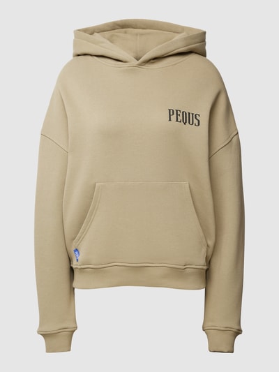 PEQUS Cropped Hoodie mit Känguru-Tasche Hellgrau 2