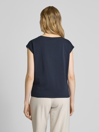 s.Oliver BLACK LABEL Loose Fit T-Shirt im Fabric Mix mit fixiertem Umschlag Marine 5