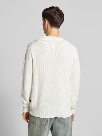 Replay Strickpullover mit gerippten Abschlüssen Offwhite 5
