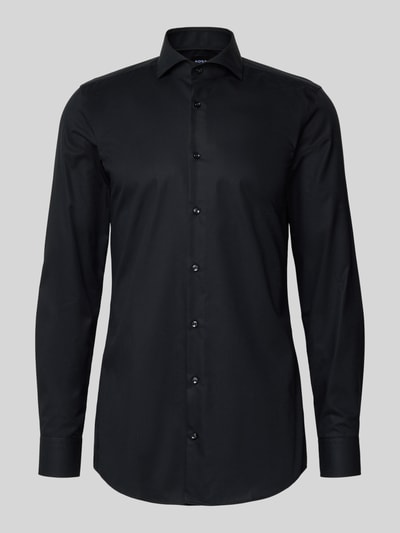 BOSS Koszula biznesowa o kroju slim fit z bardzo długim rękawem model ‘HANK’ Czarny 2