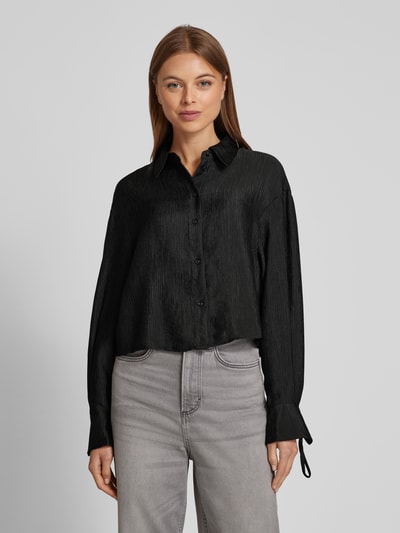 Vero Moda Relaxed Fit Langarmbluse aus fließendem Viskose-Mix Modell 'RAQUEL' Black 4