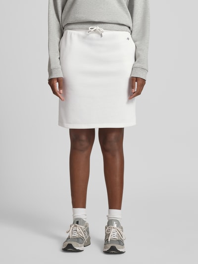 GANT Knie-lange sweatrok met labelstitching Offwhite - 4