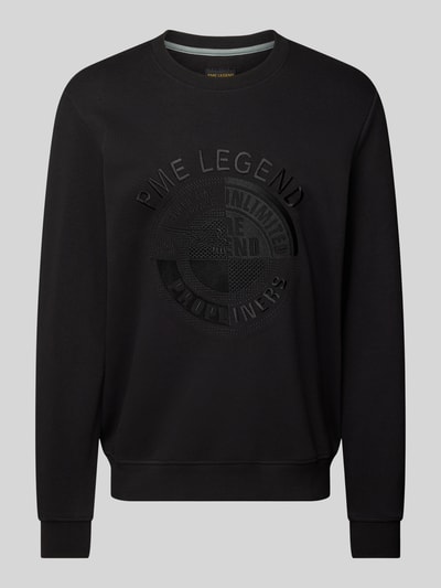 PME Legend Sweatshirt mit Label-Stitching Black 1