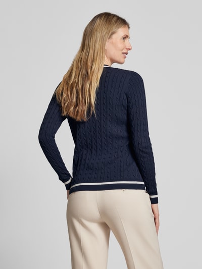 Christian Berg Woman Strickpullover mit gerippten Abschlüssen Dunkelblau 5