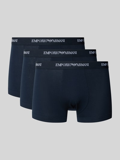 Emporio Armani Trunks im 3er-Pack mit Logo-Bund Dunkelblau 1