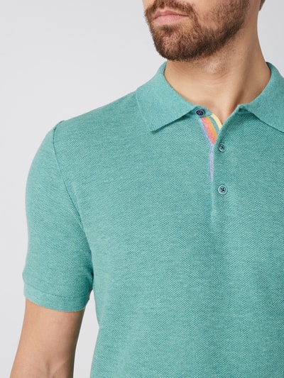 Colours & Sons Poloshirt met linnen, model 'Rick' Groen - 3