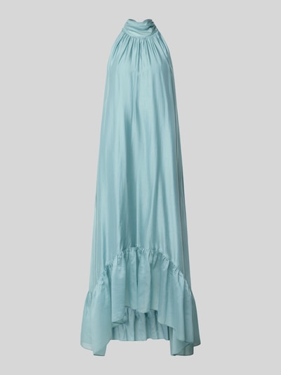 Productfoto, Cocktailkleid mit rückseitiger Schnürung van Jake*s Cocktail, Lyocellmix, asymmetrische snit, midi, stufenlook, lichtblauw, gladde textuur.