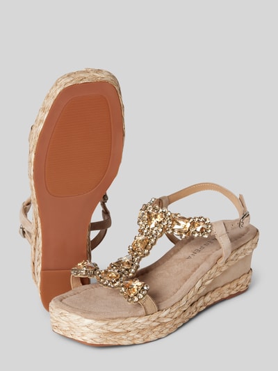 ALMA EN PENA Sandalette mit Ziersteinbesatz Beige 3