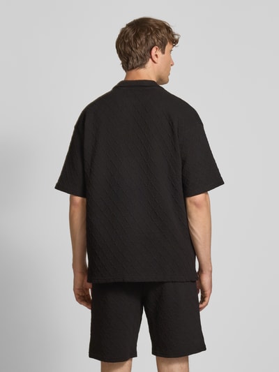 Pegador Relaxed Fit Freizeithemd mit Strukturmuster Modell 'Jovren' Black 5