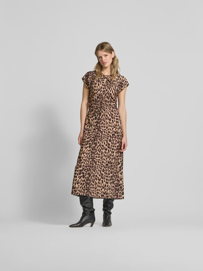 BAUM & PFERDGARTEN Maxikleid mit Raffungen Hellbraun 4