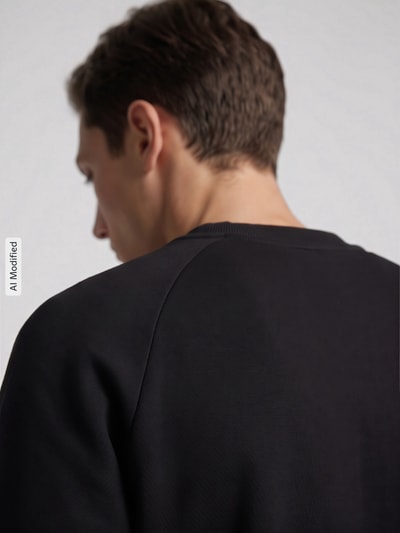 BOSS Green Sweatshirt mit tonalem Logo-Schriftzug Modell 'Salbo' Black 3