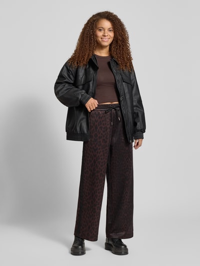 OH APRIL Sweatbroek met elastische band, model 'Kael' Donkerbruin - 1