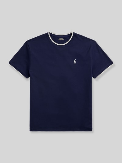Polo Ralph Lauren Regular Fit T-Shirt aus Baumwoll-Mix mit Kontraststreifen Marine 2