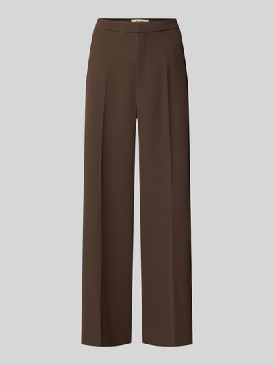 Produktfoto, Straight Fit Anzughose mit Bügelfalten Modell 'Leya Miley' von MOS MOSH, braun, glatte Textur, seitliche Eingrifftaschen, neutrale Ansicht, Damenmode