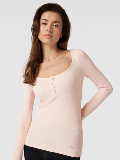 Guess Shirt met lange mouwen met ribstructuur Roze - 3