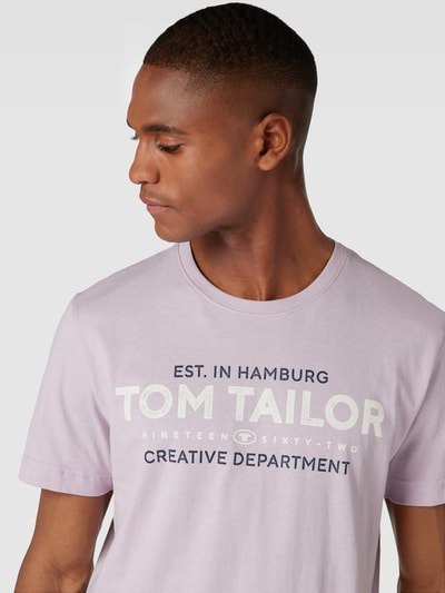 Tom Tailor T-Shirt mit Label-Print Flieder 3