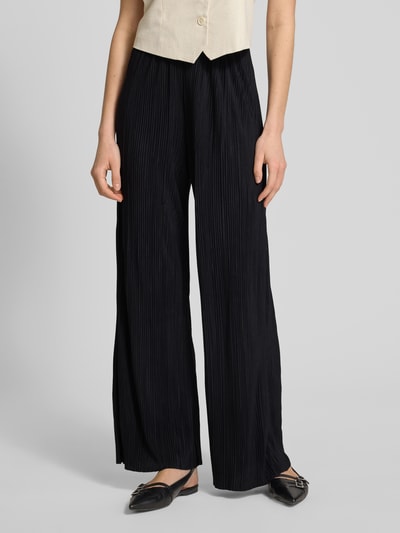 Vila Wide Leg Stoffhose mit Plisseefalten Modell 'PLISA' Black 4