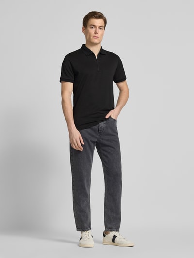 SELECTED HOMME Poloshirt met korte ritssluiting Zwart - 1