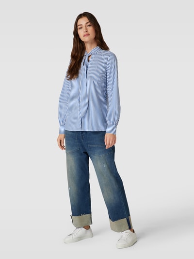 Emily Van den Bergh Bluse mit Streifenmuster Hellblau 1