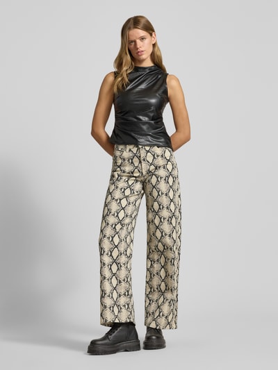 Noisy May Top in Leder-Optik mit Raffungen Modell 'DANDY' Black 1