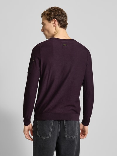 PME Legend Gebreide pullover met labeldetail Donkerrood - 5