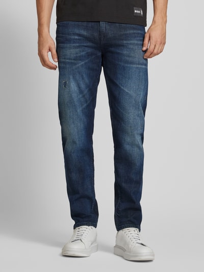 BOSS Orange Regular Fit Jeans mit Label-Detail Modell 'Selvedge' Jeansblau 4