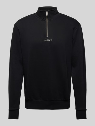 Les Deux Sweatshirt mit Label-Stitching Modell 'Dexter' Black 1