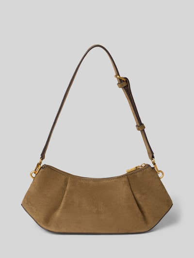Produktfoto, handtasche met schouderband Model 'ALLEGRA' van GUESS, suede look, labeldetail, hoofvak met ritssluiting, 28x17x7 cm, bandlengte 68 cm