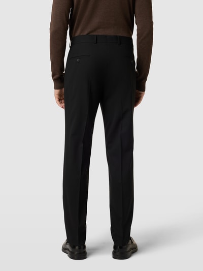 Windsor Pantalon met persplooien, model 'Bene' Zwart - 5