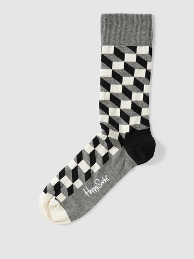 Happy Socks Sokken met all-over motief, model 'FILLED OPTIC' Zwart - 1