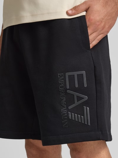 EA7 Emporio Armani Sweatshorts met elastische band, model 'TRAIN' Zwart - 3