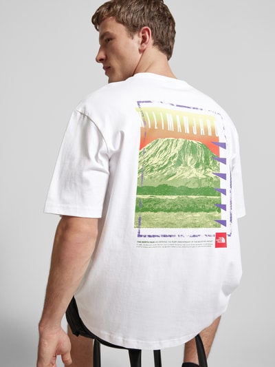 The North Face T-shirt o kroju oversized z czystej wełny z nadrukiem z logo Biały 3