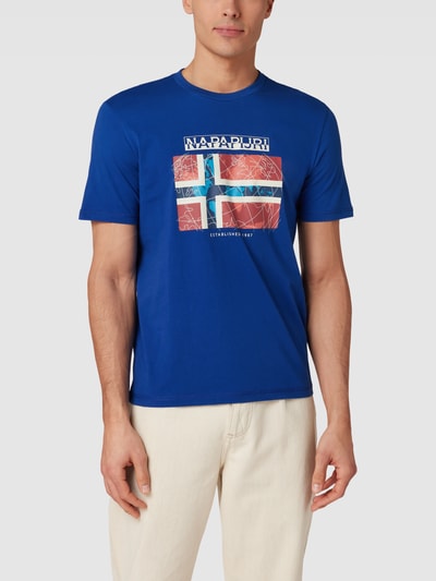 NAPAPIJRI T-Shirt Uomo Quintino Manica Corta - Cotone 100%, Stampa Valle D'Aosta, Girocollo, Casual Fit Largo, Taglia XL